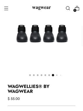 Wagwellies® Dog Boots by Wagwear — Black XL